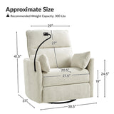 Arthur 38" Power Rocking Swivel Recliner with USB(Optional Types)