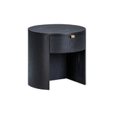Marlow 19" Wood Round Nightstand With Drawer