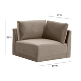 Willow Performance Velvet Modular Corner Chair