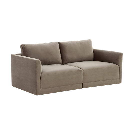 Willow 74" Performance Velvet Modular Loveseat