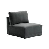 Willow Performance Velvet Modular Armless Chair