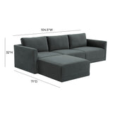 Willow 4-Piece Performance Velvet Modular Sectional