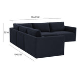 Willow 5-Piece Performance Velvet Modular L Sectional