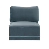 Willow Performance Velvet Modular Armless Chair