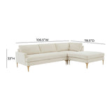 Serena 3-Piece Performance Velvet Chaise Sectional