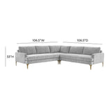 Serena 3-Piece Performance Velvet L-Sectional