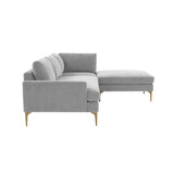 Serena 3-Piece Performance Velvet Chaise Sectional