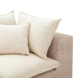 Cali Natural Performance Fabric & Natural Wicker Modular Outdoor Loveseat