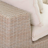 Cali Natural Performance Fabric & Natural Wicker Modular Outdoor Loveseat