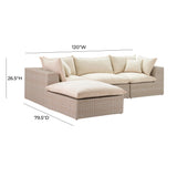 Cali Natural Performance Fabric & Natural Wicker Modular Outdoor Sectional