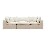 Cali Natural Performance Fabric & Natural Wicker Modular Outdoor Sofa