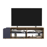 TUHOME Solene TV Stand with Spacious Top Surface and Open Storage Shelves, Modern Media Console for Living Rooms or Entertainment Areas, Functional Organizer for Devices, Books, Décor and Everyday Home Entertainment Essentials