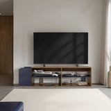 TUHOME Solene TV Stand with Spacious Top Surface and Open Storage Shelves, Modern Media Console for Living Rooms or Entertainment Areas, Functional Organizer for Devices, Books, Décor and Everyday Home Entertainment Essentials