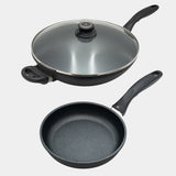 XD Nonstick 8" Fry Pan & 12.5" Wok with Glass Lid Set | Made in Switzerland