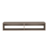 TUHOME Warrior Floating TV Stand with Two Open Media Shelves, Integrated Cable Management, Wall-Mounted Space-Saving Design, Modern Storage Solution for Electronics and Décor, Ideal for Enhancing Contemporary Living Rooms