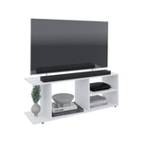 TUHOME Goodwood Minimalistic TV Stand with Five Open Storage Shelves, Modern Media Console for Living Room Entertainment Setup, Space-Saving Stand for TVs with Organized Device Display and Everyday Home Use