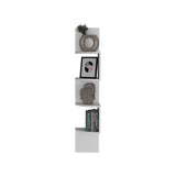 TUHOME Rosset Corner Shelf with Full-Wall Vertical Design and Multiple Floating Shelves Offering Space-Saving Decorative Display and Modern Storage Functionality in Durable Engineered Wood for Contemporary Home Interiors