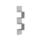TUHOME Rosset Corner Shelf with Full-Wall Vertical Design and Multiple Floating Shelves Offering Space-Saving Decorative Display and Modern Storage Functionality in Durable Engineered Wood for Contemporary Home Interiors