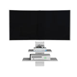 TUHOME Burgos Floating Shelf Two-Tier Wall Mounted Storage Unit with Wide Display Platforms, Integrated Cable Management System and Modern Space-Saving Design in Durable Engineered Wood for Home or Office Use