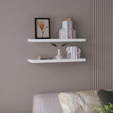 TUHOME Ecco 31.5-Inch Floating Shelves Set of Two with Hidden Brackets, Modern Wall-Mounted Shelves for Bedroom, Bathroom or Living Room Décor, Minimalist Display and Storage Solution for Books, Photos and Accessories