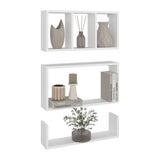 TUHOME Trego Wall Shelves Set of Three with Modern Floating Design, Functional Display and Storage for Books, Plants and Decor, Space-Saving Mounted Solution Ideal for Living Rooms, Studios, Offices or Bedroom Organization
