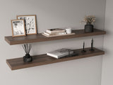 TUHOME Ecco 47-Inch Floating Wall Shelves Set of Two with Hidden Brackets, Modern Space-Saving Display and Storage Solution for Living Rooms, Bedrooms, Bathrooms or Offices, Minimalist Shelves for Décor and Organization