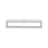 Rockwood Floating TV Stand Wall-Mounted Entertainment Shelf with Wide Top Surface, Dual Open Storage Compartments, Integrated Cable Management System and Modern Space-Saving Design for Living Rooms or Offices