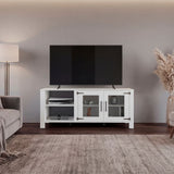 Freedom 65" TV Stand with 5 Open Shelves, 2 Doors, Modern Media Console for Living Room Entertainment Storage