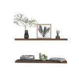 TUHOME Ecco 47-Inch Floating Wall Shelves Set of Two with Hidden Brackets, Modern Space-Saving Display and Storage Solution for Living Rooms, Bedrooms, Bathrooms or Offices, Minimalist Shelves for Décor and Organization