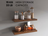 TUHOME Ecco 31.5-Inch Floating Shelves Set of Two with Hidden Brackets, Modern Wall-Mounted Shelves for Bedroom, Bathroom or Living Room Décor, Minimalist Display and Storage Solution for Books, Photos and Accessories