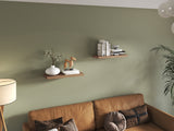 TUHOME Ecco 31.5-Inch Floating Shelves Set of Two with Hidden Brackets, Modern Wall-Mounted Shelves for Bedroom, Bathroom or Living Room Décor, Minimalist Display and Storage Solution for Books, Photos and Accessories