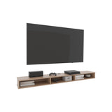 Luft 71" Wide Floating TV Stand with 3 Open Shelves, Wall Mounted Media Console and Entertainment Center with Cable Management, Space-Saving Modern Shelf for Living Room, Bedroom, Home Office and Studio Décor