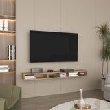 Luft 71" Wide Floating TV Stand with 3 Open Shelves, Wall Mounted Media Console and Entertainment Center with Cable Management, Space-Saving Modern Shelf for Living Room, Bedroom, Home Office and Studio Décor