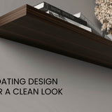TUHOME Ecco 47-Inch Floating Wall Shelves Set of Two with Hidden Brackets, Modern Space-Saving Display and Storage Solution for Living Rooms, Bedrooms, Bathrooms or Offices, Minimalist Shelves for Décor and Organization