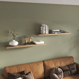 TUHOME Ecco 47-Inch Floating Wall Shelves Set of Two with Hidden Brackets, Modern Space-Saving Display and Storage Solution for Living Rooms, Bedrooms, Bathrooms or Offices, Minimalist Shelves for Décor and Organization