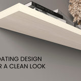 TUHOME Ecco 47-Inch Floating Wall Shelves Set of Two with Hidden Brackets, Modern Space-Saving Display and Storage Solution for Living Rooms, Bedrooms, Bathrooms or Offices, Minimalist Shelves for Décor and Organization