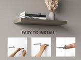TUHOME Ecco 31.5-Inch Floating Shelves Set of Two with Hidden Brackets, Modern Wall-Mounted Shelves for Bedroom, Bathroom or Living Room Décor, Minimalist Display and Storage Solution for Books, Photos and Accessories