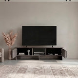Dago 65" TV Stand with 4 Open Shelves, 2 Doors, Modern Media Console for Living Room Entertainment Storage