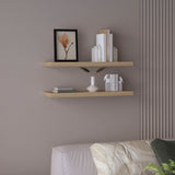 TUHOME Ecco 31.5-Inch Floating Shelves Set of Two with Hidden Brackets, Modern Wall-Mounted Shelves for Bedroom, Bathroom or Living Room Décor, Minimalist Display and Storage Solution for Books, Photos and Accessories