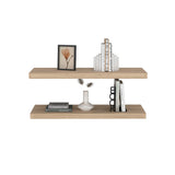 TUHOME Ecco 31.5-Inch Floating Shelves Set of Two with Hidden Brackets, Modern Wall-Mounted Shelves for Bedroom, Bathroom or Living Room Décor, Minimalist Display and Storage Solution for Books, Photos and Accessories