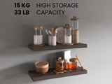 TUHOME Ecco 31.5-Inch Floating Shelves Set of Two with Hidden Brackets, Modern Wall-Mounted Shelves for Bedroom, Bathroom or Living Room Décor, Minimalist Display and Storage Solution for Books, Photos and Accessories