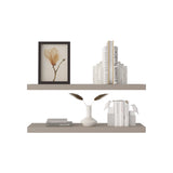 TUHOME Ecco 31.5-Inch Floating Shelves Set of Two with Hidden Brackets, Modern Wall-Mounted Shelves for Bedroom, Bathroom or Living Room Décor, Minimalist Display and Storage Solution for Books, Photos and Accessories