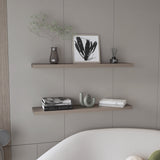 TUHOME Ecco 47-Inch Floating Wall Shelves Set of Two with Hidden Brackets, Modern Space-Saving Display and Storage Solution for Living Rooms, Bedrooms, Bathrooms or Offices, Minimalist Shelves for Décor and Organization