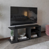 TUHOME Goodwood Minimalistic TV Stand with Five Open Storage Shelves, Modern Media Console for Living Room Entertainment Setup, Space-Saving Stand for TVs with Organized Device Display and Everyday Home Use