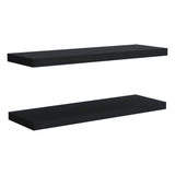 TUHOME Ecco 31.5-Inch Floating Shelves Set of Two with Hidden Brackets, Modern Wall-Mounted Shelves for Bedroom, Bathroom or Living Room Décor, Minimalist Display and Storage Solution for Books, Photos and Accessories