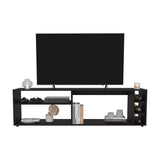 Suxta 63" Wide TV Stand with Three Open Shelves, Three Bottle Cubbies, Cable Management, Modern Bar TV Console for Living Room, Media Storage, Entertainment Center for TVs up to 65", Stylish Home Furniture