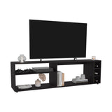 Suxta 63" Wide TV Stand with Three Open Shelves, Three Bottle Cubbies, Cable Management, Modern Bar TV Console for Living Room, Media Storage, Entertainment Center for TVs up to 65", Stylish Home Furniture
