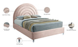 Rainbow Acrylic Contemporary Bed with Elegant Tufted Headboard and Chic Supportive Design