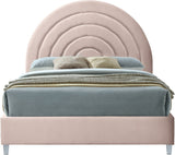 Rainbow Acrylic Contemporary Bed with Elegant Tufted Headboard and Chic Supportive Design