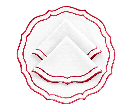 Red Scalloped Placemats